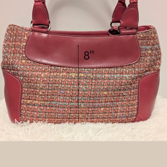 Liz Claiborne Villager Leather & Tweed Shoulder Bag - Pink & Multi-Color - Picture 12 of 12